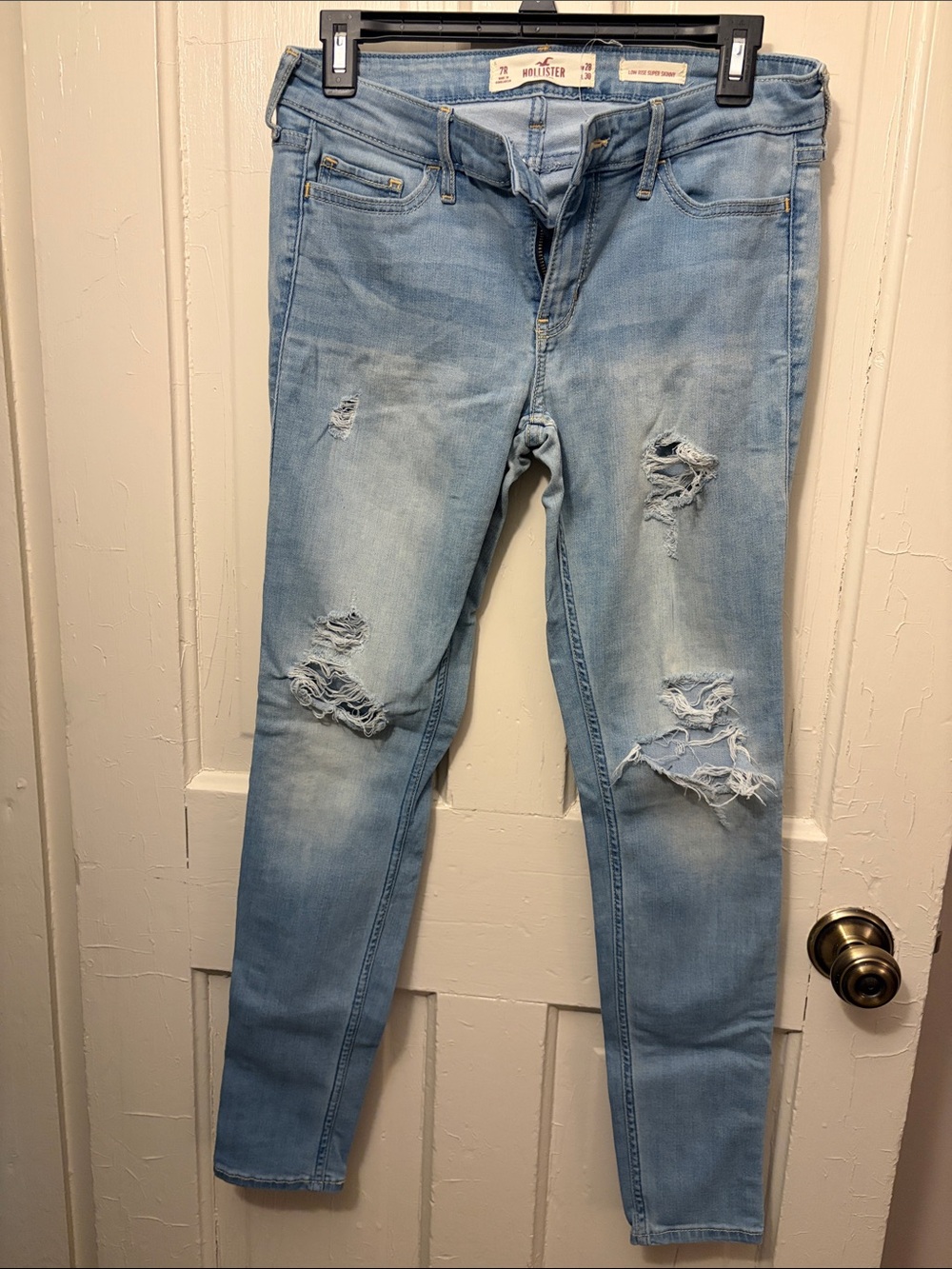 Hollister Light Blue Ripped Skinny Jeans